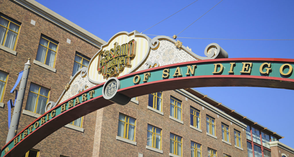 Historic Gaslamp quarter’s archway (San Diego, California).