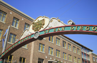 Historic Gaslamp quarter’s archway (San Diego, California).